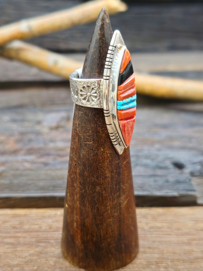 Adjustable Cobblestone Inlay Ring by David Tune