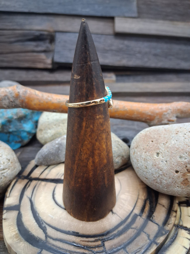 14KT Gold Snake Wrap Ring Sleeping Beauty Turquoise