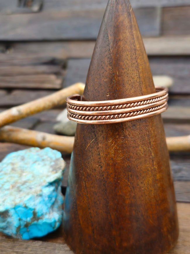 Two Row Copper Coil Cuff - 6 in.