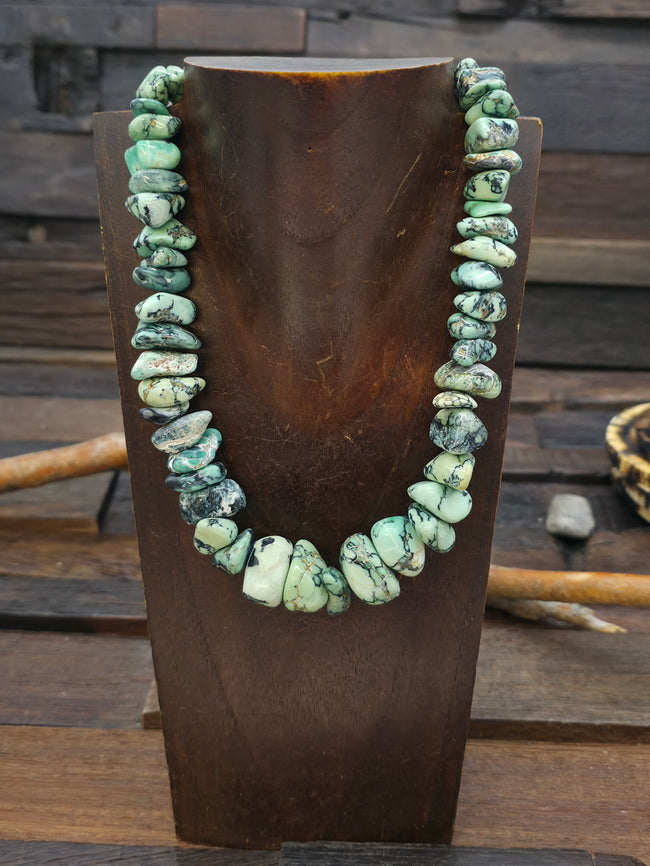 Damele Turquoise Nugget Necklace by Fred Archuleta - 17 in.