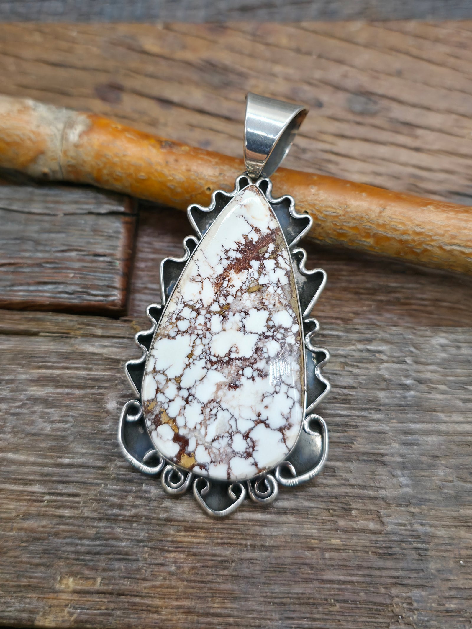 Chumney Butte Sterling Silver Wild Horse Pendant - 3 in. by 1 1/2 in.