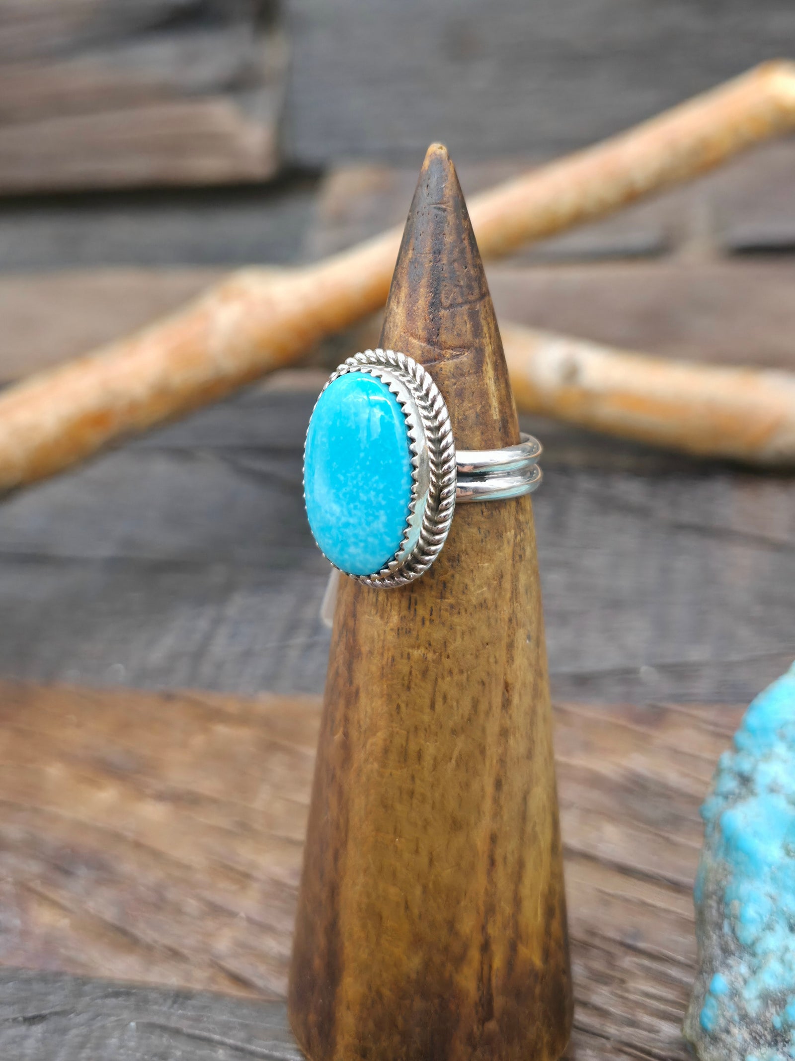 Sterling Silver Turquoise Ring by Randall Enditto - Adjustable