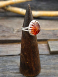 Sterling Silver Amber Ring by Jeff Lucio Size 6