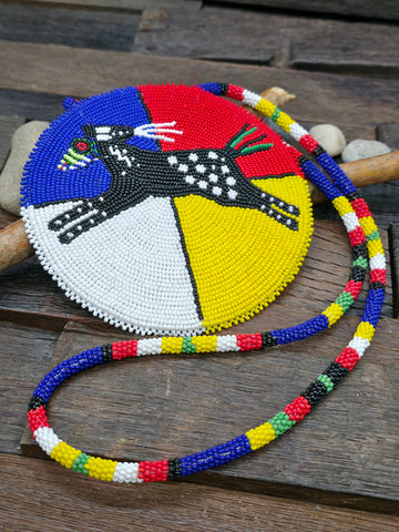 Blue Beaded Horsehair Hat Band - 40 in.