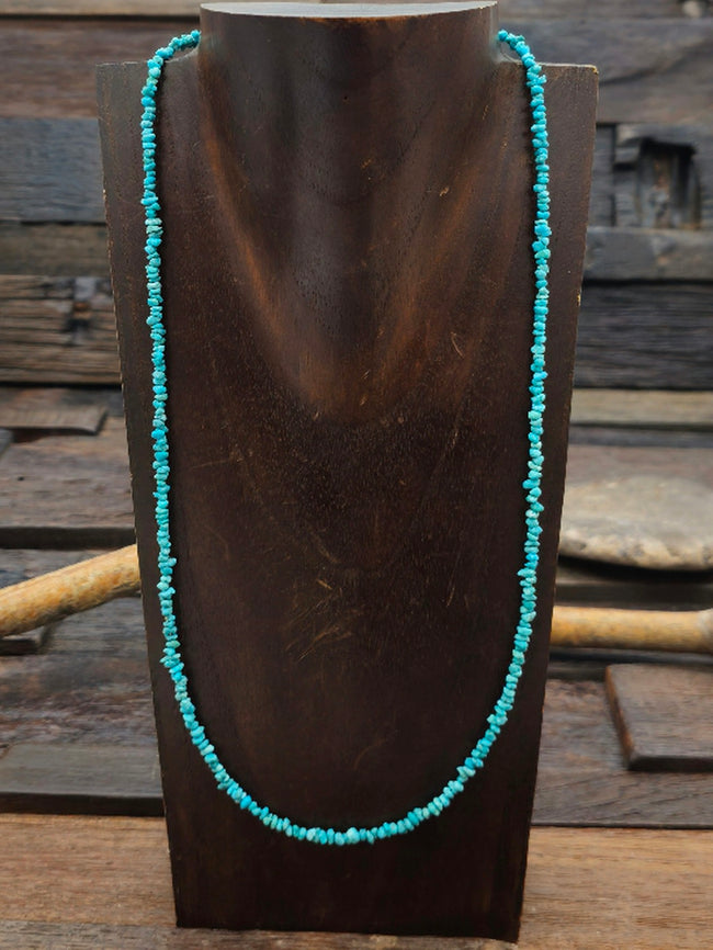 Small Turquoise Nugget Necklace 23 in