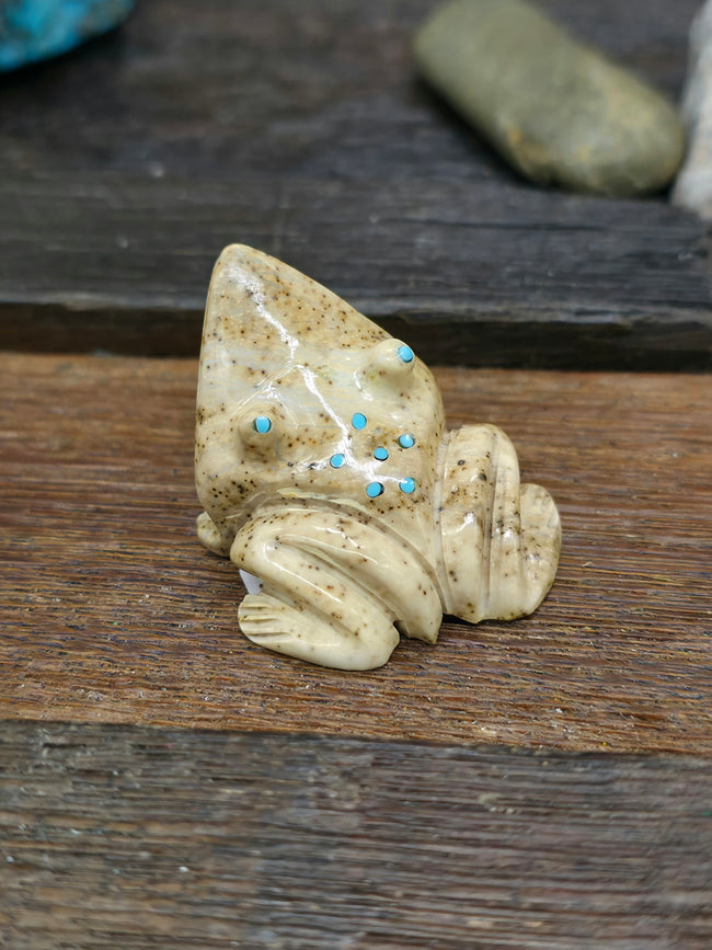 Hand Carved Frog Fetish by Albert Livingston