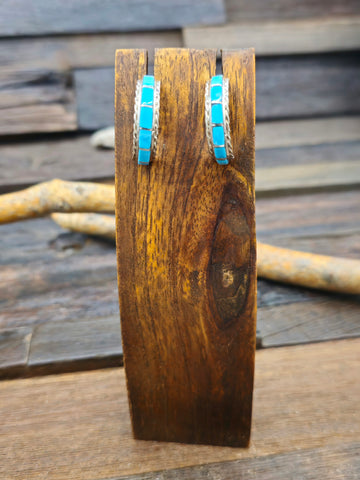 Five-Stone Sterling Silver and Turquoise Barrette by Jolene Begay