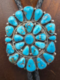 Sterling Silver Turquoise Cluster Bolo Tie by Tyler Brown