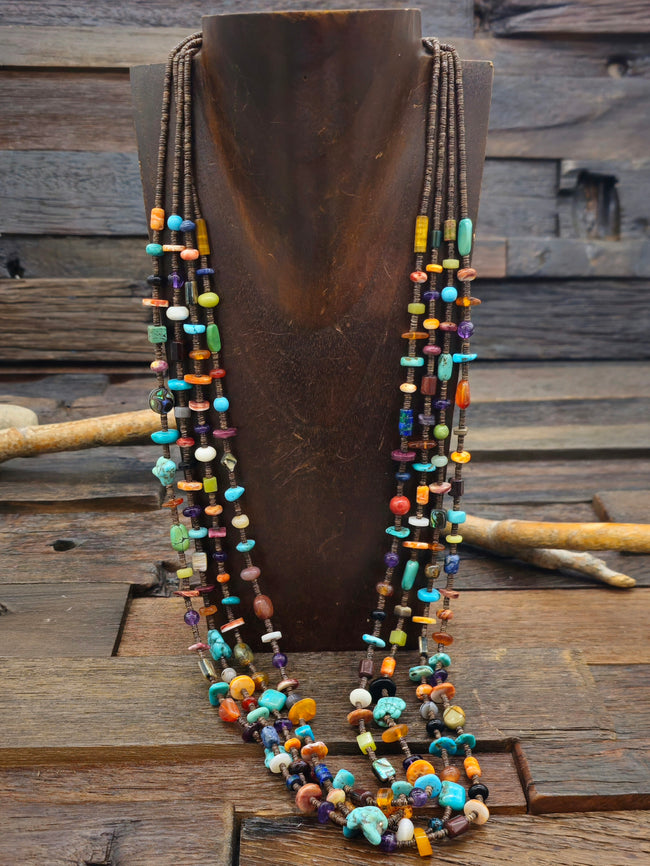 Four Strand Treasure Necklace by Helen Tsosie - 28" with 2" extender