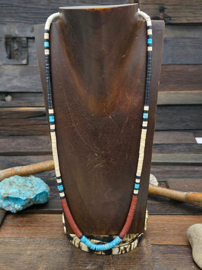 Colorblock Heishi Multi Stone Necklace by Torevia Crespin - 25 in.