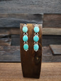 3 Stone Turquoise and Sterling Earrings