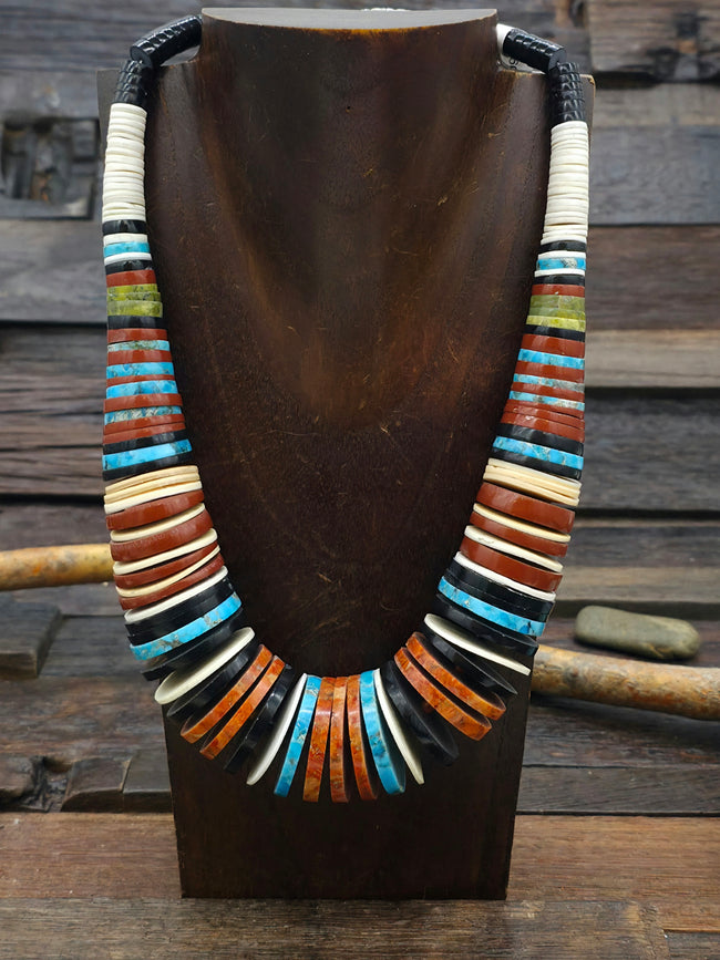 Multi Stone Necklace by Pula Calabaza - 20 in.