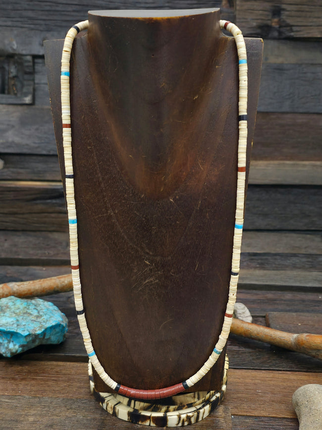 Colorblock Heishi Multi Stone Necklace by Torevia Crespin - 25 in.