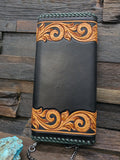 Hammered Black and Brown Leather Crossbody Purse by Leather Chic - 10 in. by 5 in. by 2 in.