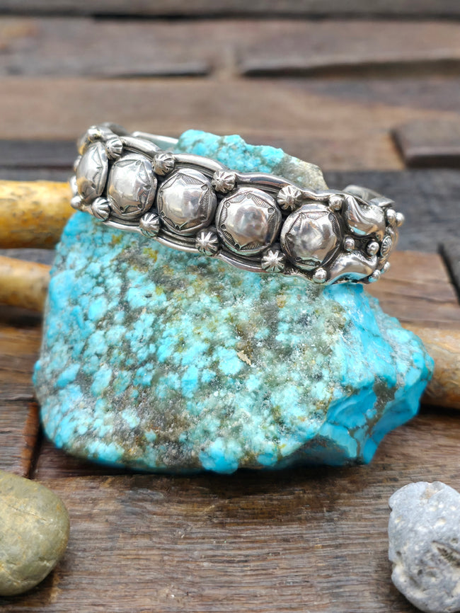 Stamped Sterling Silver Cuff by J. Delgarito - 7 in. with Gap