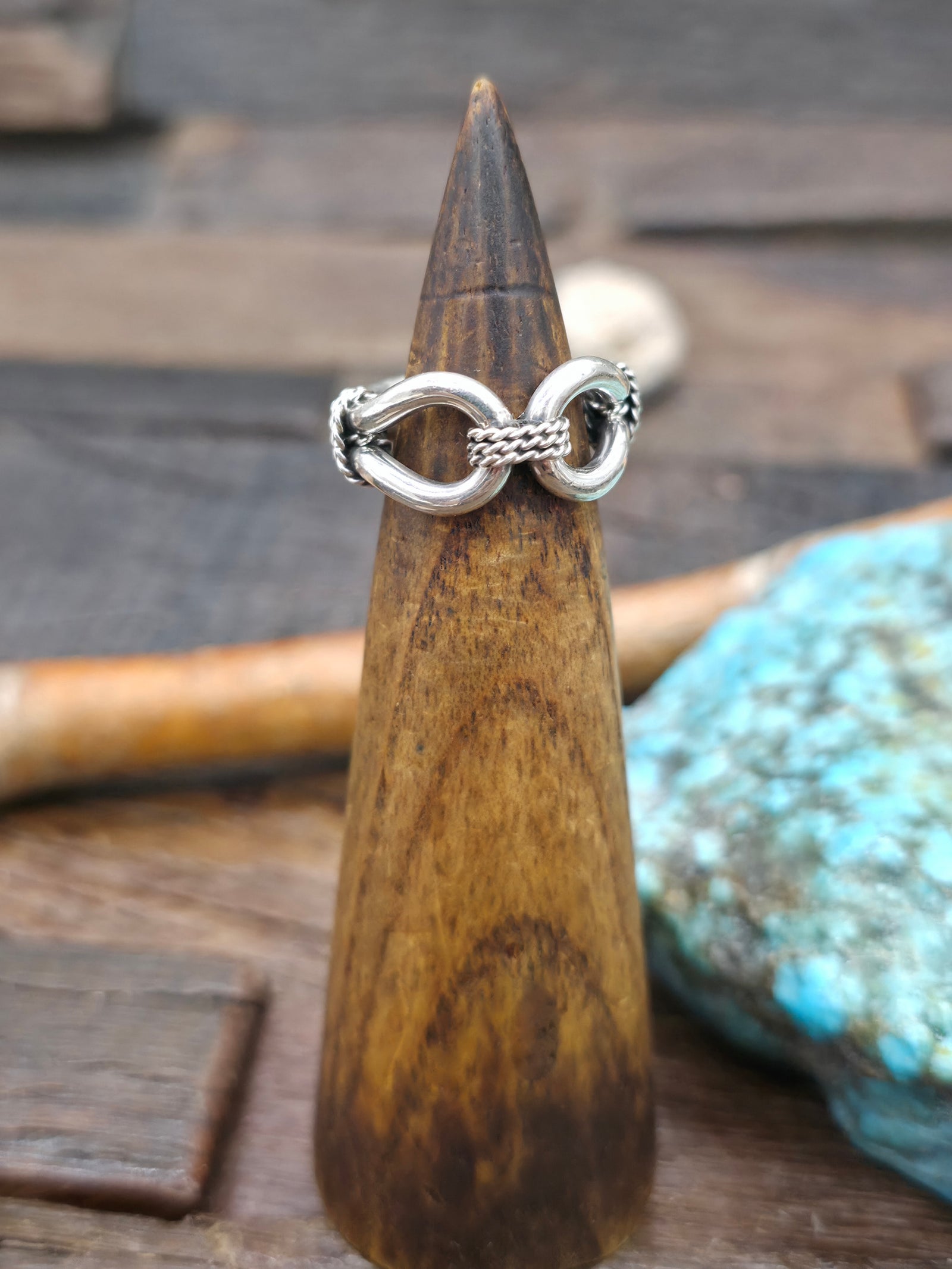 Sterling Silver Rope Ring by Steve Arviso - Size 5
