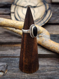 Petite Oval Onyx and Sterling Ring by Prescilla Smith