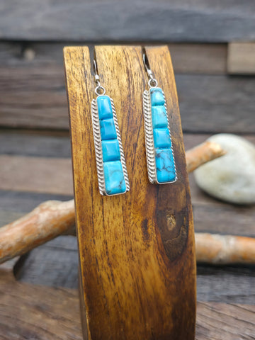 Oxidized Sterling Silver Bead Hanging Hoop Earrings by Jan Marino - 3 in. by 2 1/2 in.
