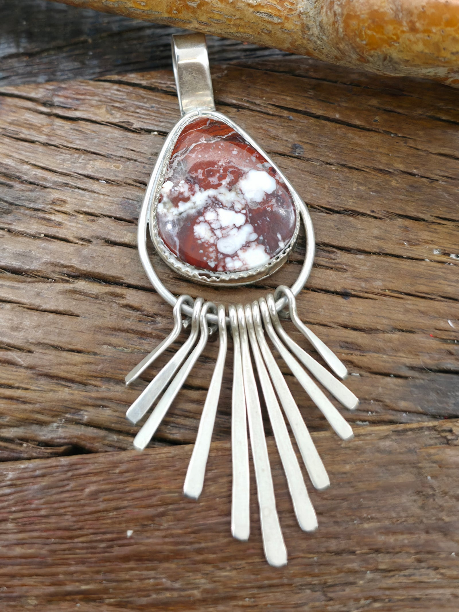 Sterling Silver Wild Horse Pendant by J. Manuelito - 2 3/4 in. by 1 in.