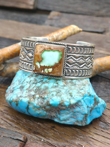 Reversible Turquoise, Spiny Oyster, Mother of Pearl, and Lapis Cleopatra Necklace by Charlene Reano - 15 in.