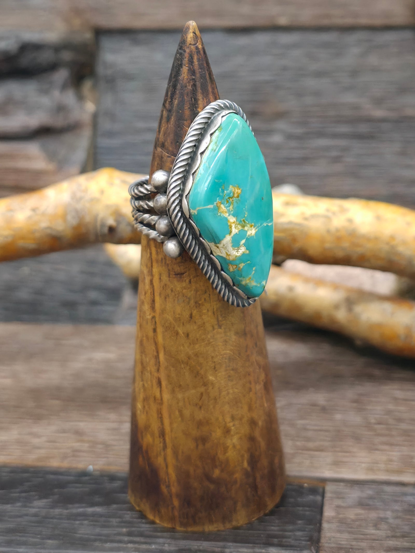 Sterling Silver Turquoise Ring by Paul Livingston - Size 9