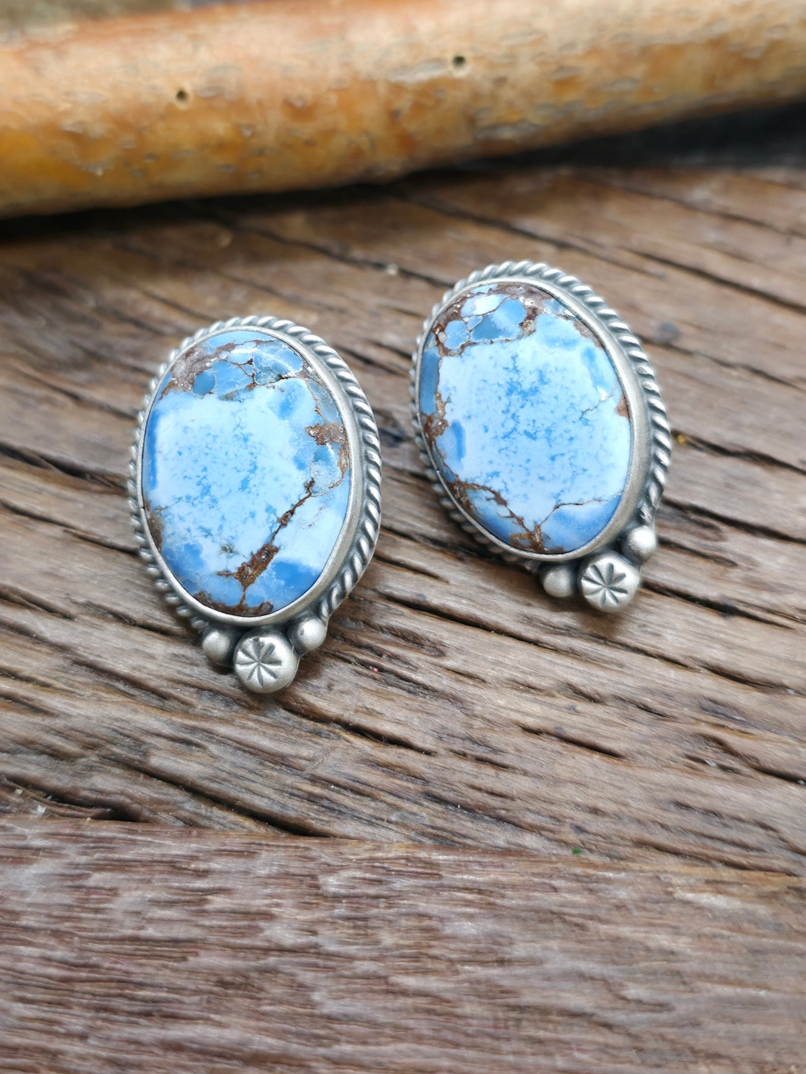 Golden Hill Turquoise Sterling Silver Post Earrings