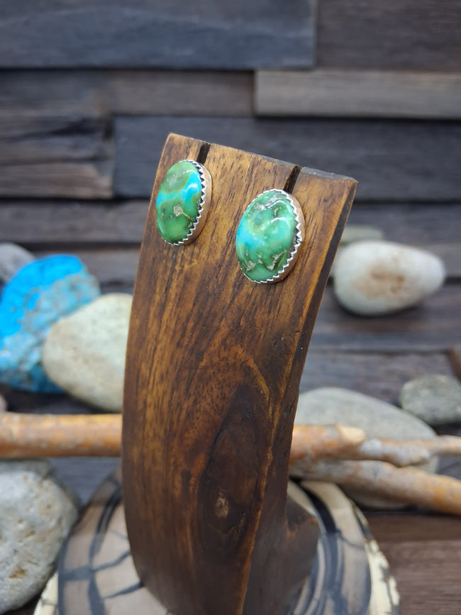 Sonoran Gold Sterling Silver Oval Post Earrings by Dorothy Yazzie