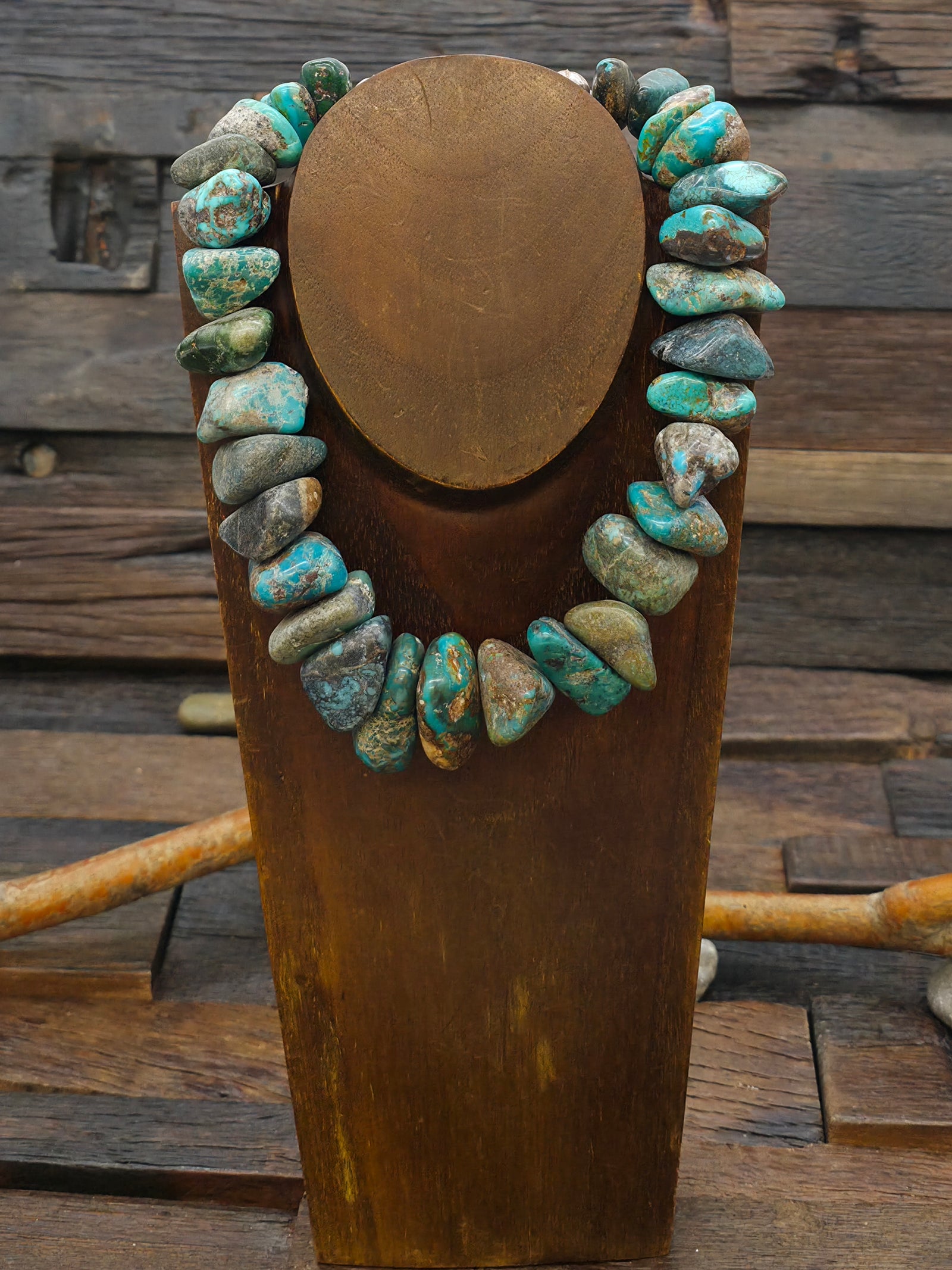Chunky Sky Horse Turquoise Nugget Necklace - 18 in.