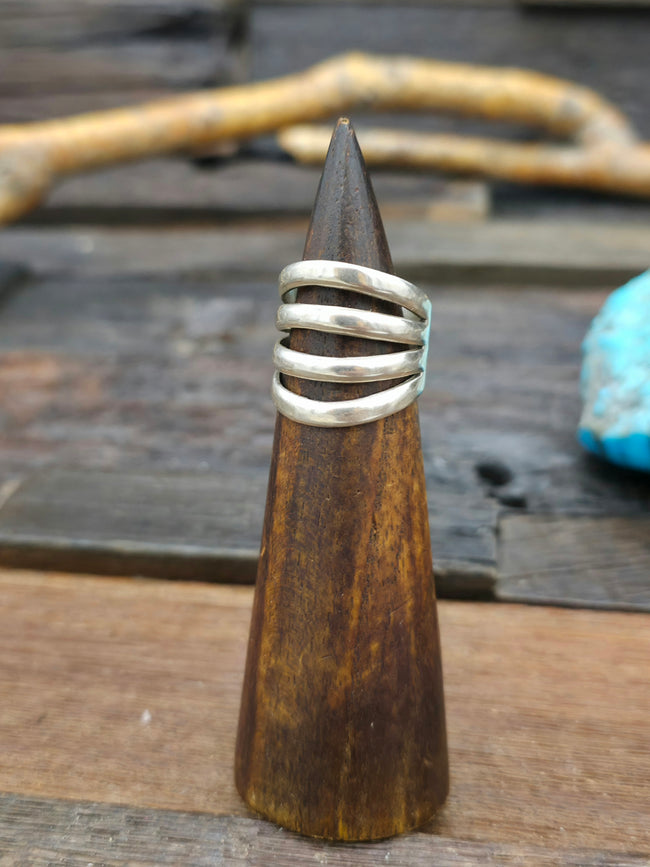 Stamped Sterling Silver Wide Band Ring - Size 8 1/2