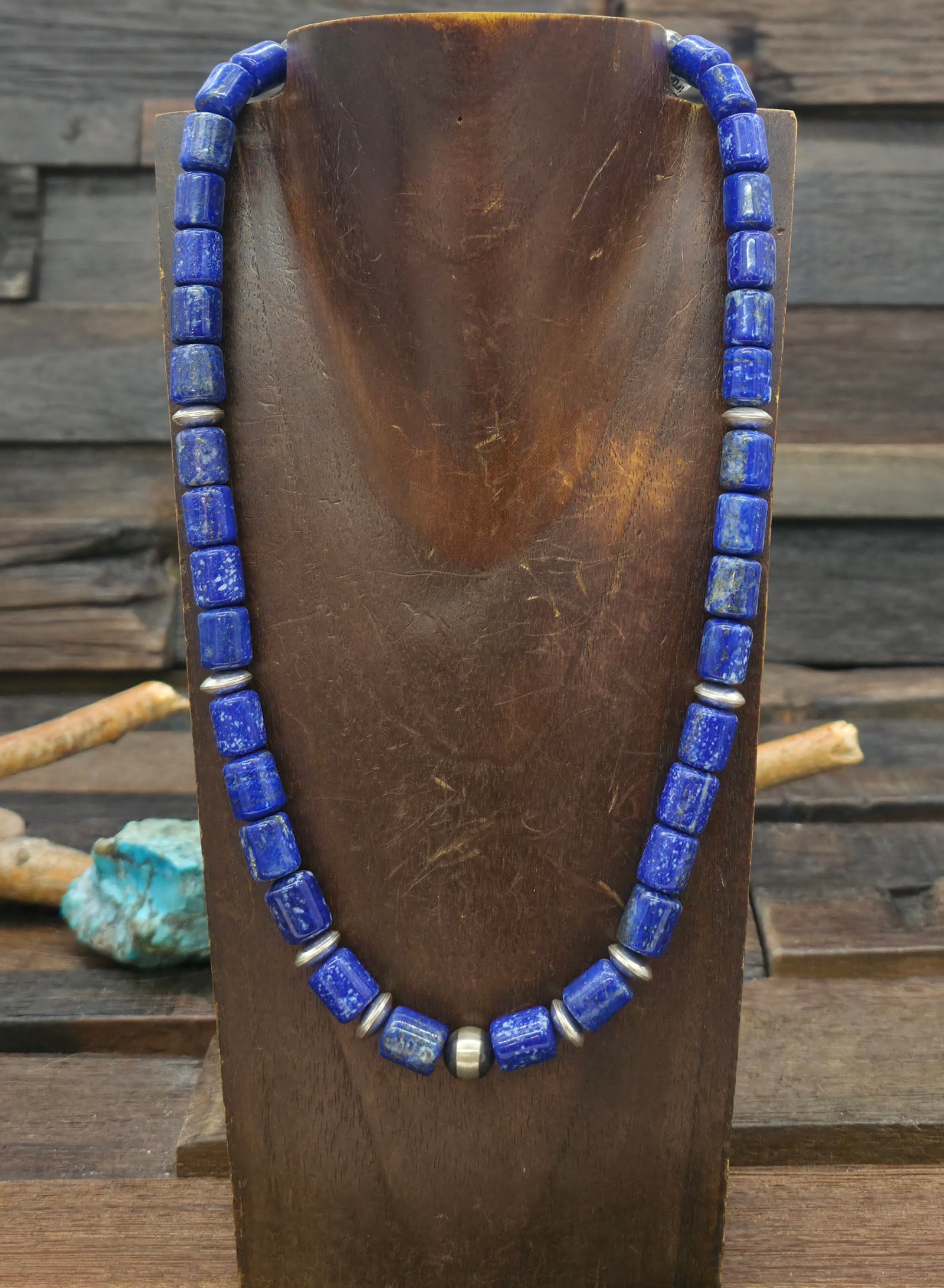 Lapis Lazuli and Sterling Silver Necklace by Fred Archuleta - 20 in.