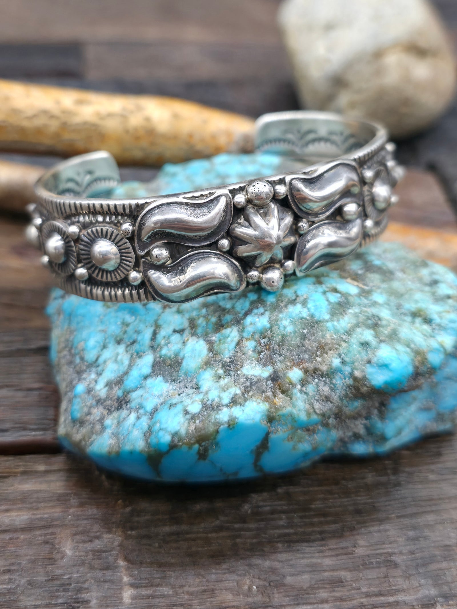 Stamped Sterling Silver Cuff by J. Delgarito - 6 3/4 in. with Gap