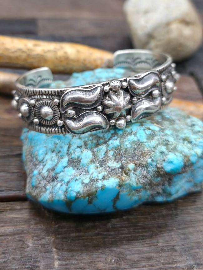 Stamped Sterling Silver Cuff by J. Delgarito - 6 3/4 in. with Gap