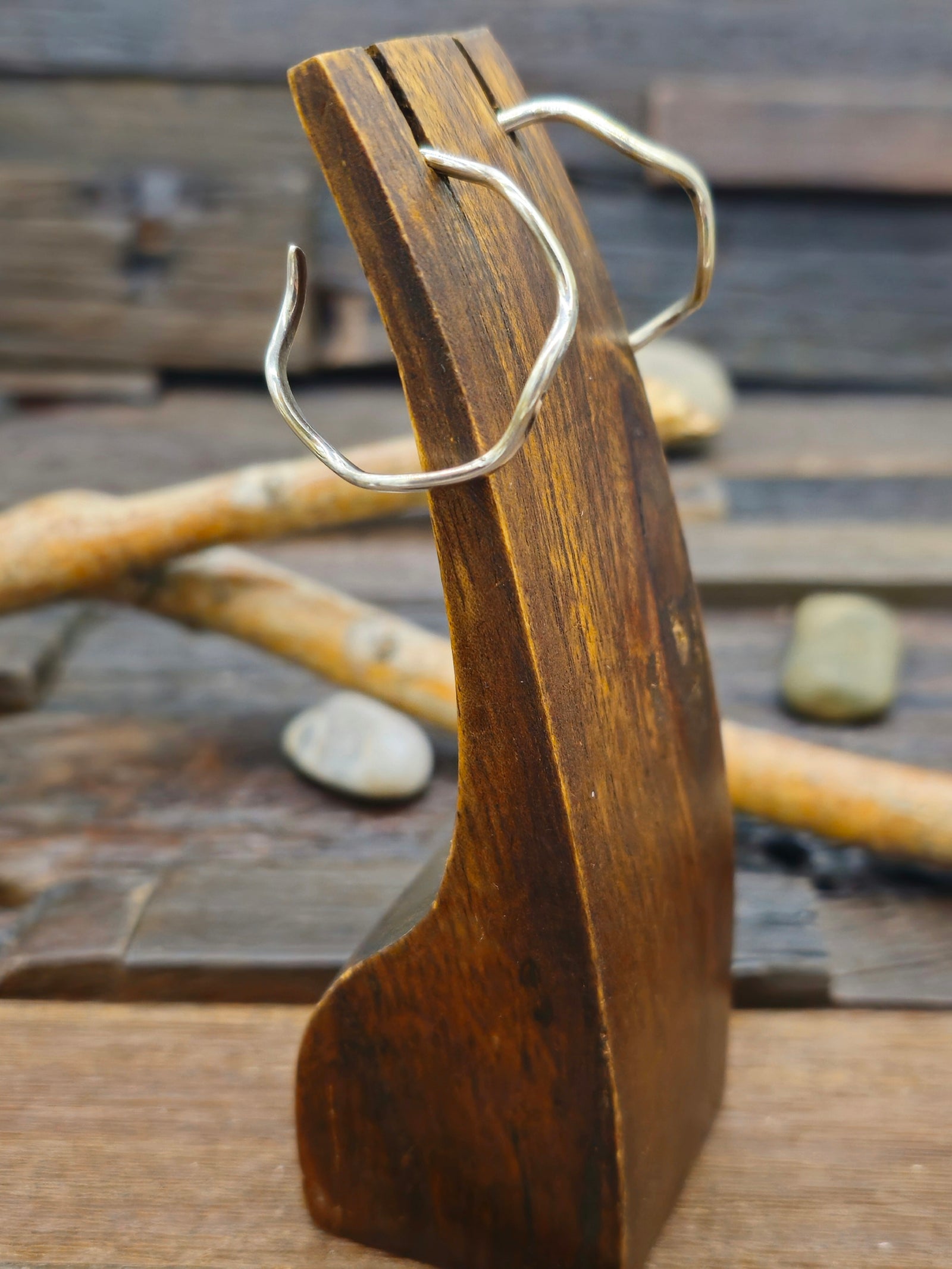Sterling Silver Wave Hoop by Elaine Tahe