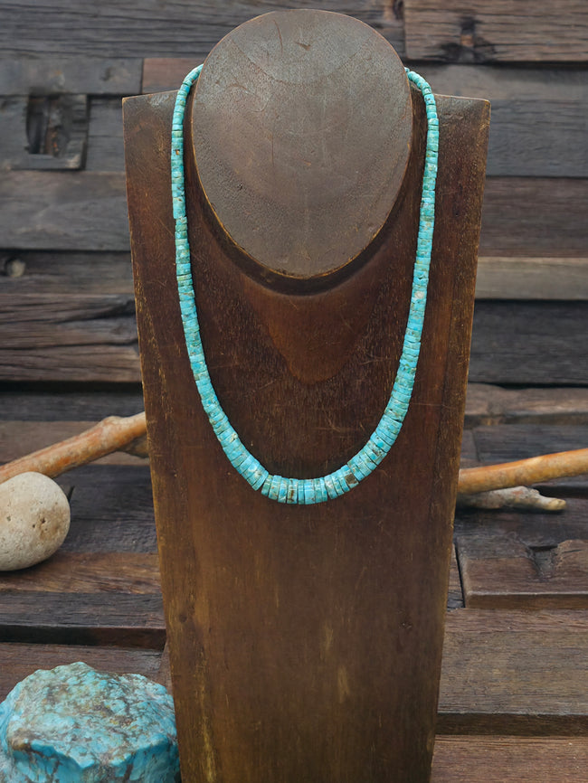 Graduated Turquoise Stone Bead Necklace - 18 in.