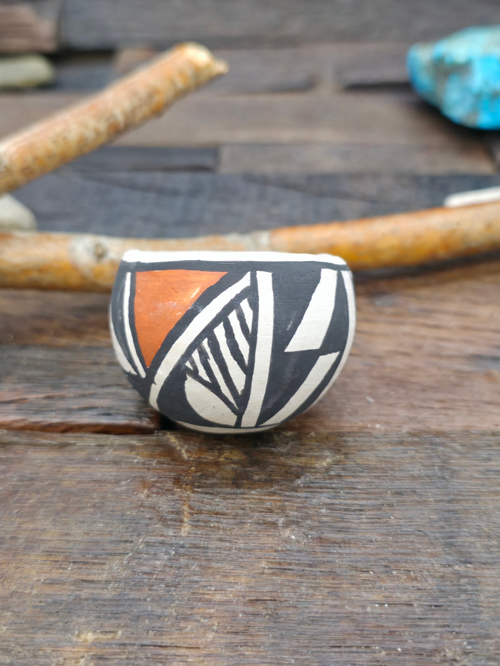 Mini Handmade Acoma Pot by Joyce Lucero - 1 1/2 in. by 1 1/2 in. by 1 1/2 in.