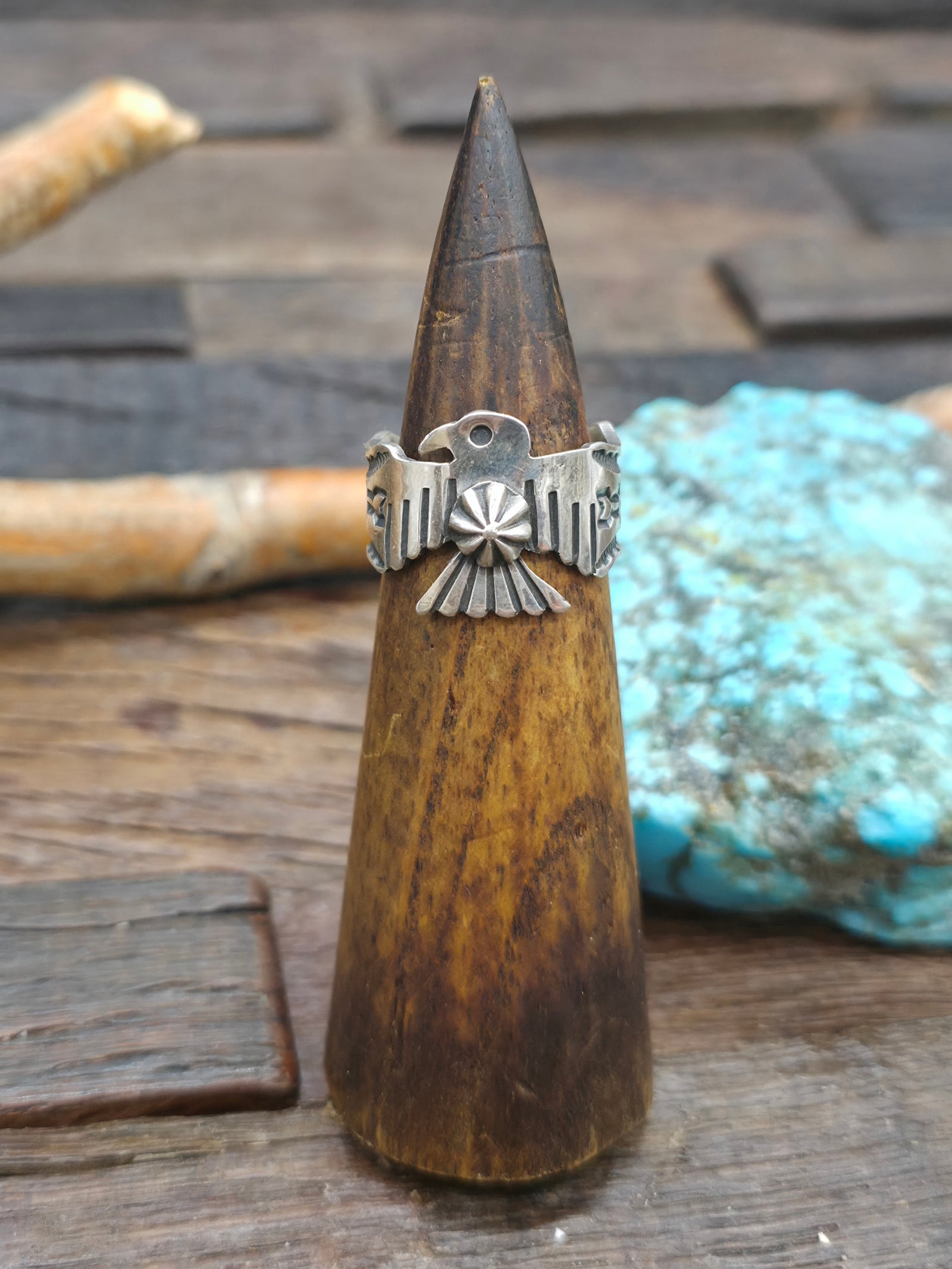 Sterling Silver Thunderbird Ring by Sunshine Reeves - Size 10 1/2
