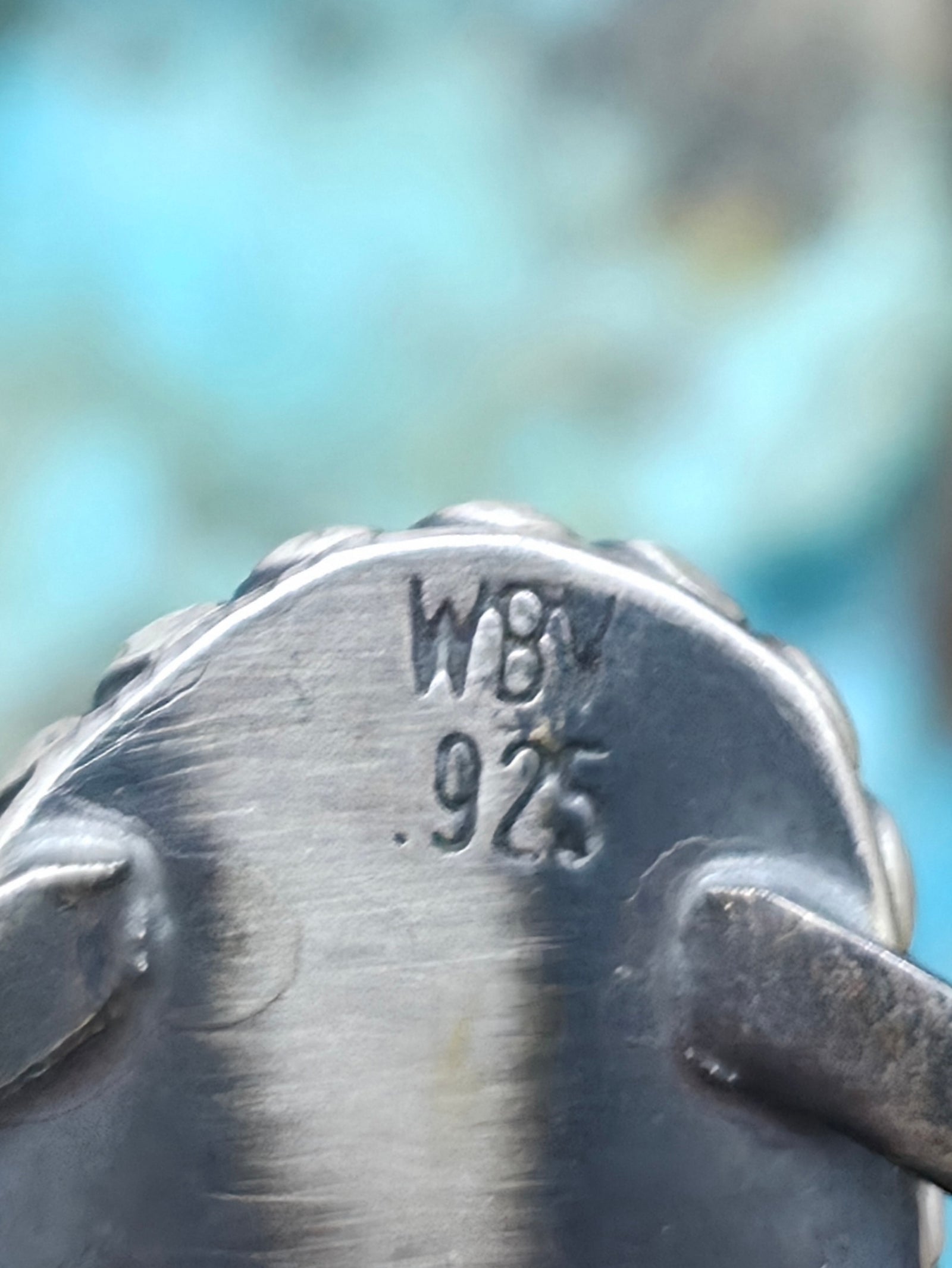 Sterling Silver and Black Jack Turquoise Ring by Walter Vandever - Size 8 1/2