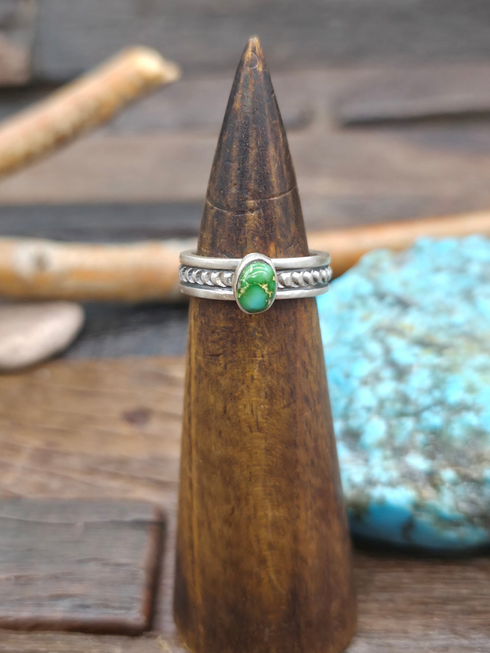 Sterling Silver Sonoran Turquoise Ring by Melvin Francis - Size 9