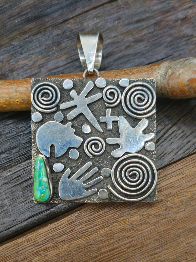 Alex Sanchez Sterling Silver & Turquoise Pendant
