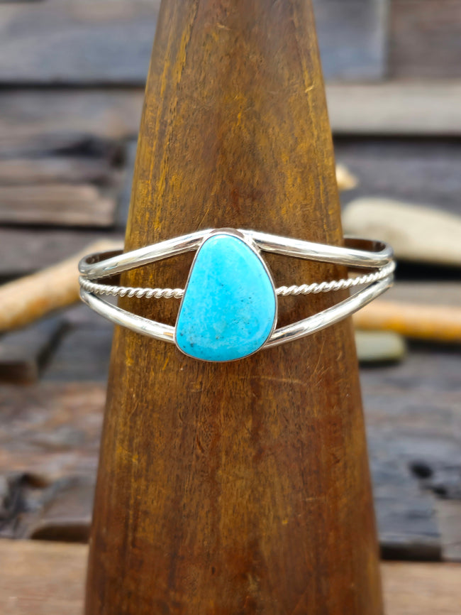 Sterling Silver Kingman Turquoise Cuff Bracelet - 6 3/4 in.
