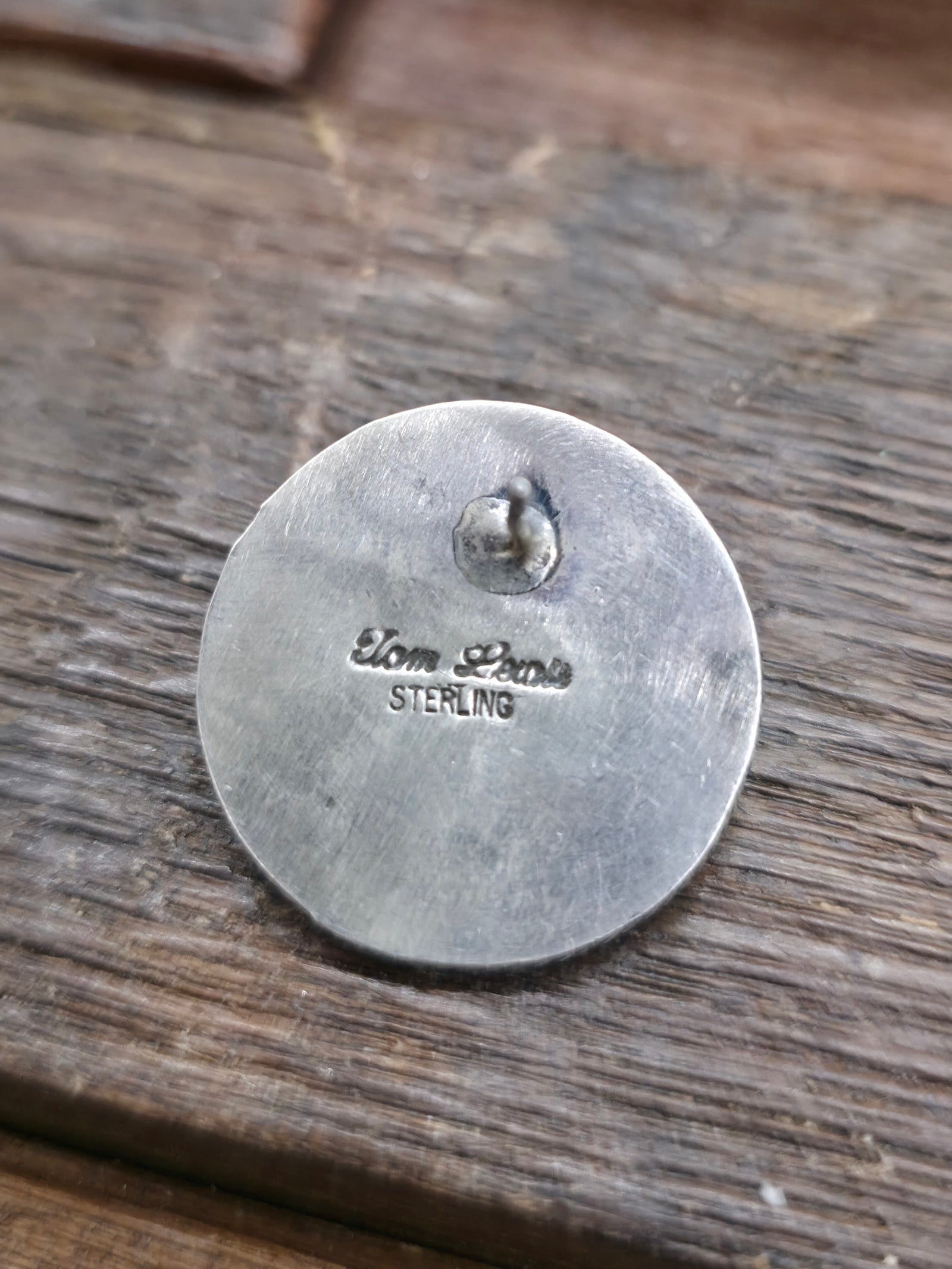 Stamped Sterling Silver Post Earrings by Tom Lewis