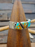 Vintage/Estate Sterling Silver Five Stone Turquoise Cuff - 6 3/4 in