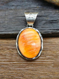 Sterling Silver Orange Spiny Oyster Pendant