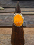 Oval Spiny Oyster Ring by Leslie Nez - Size 11