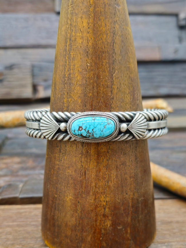 Sterling Silver Turquoise Cuff by Steve Arviso - 7 1/2 in