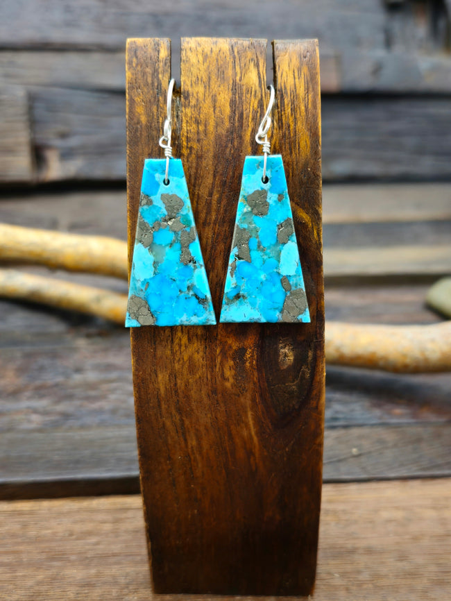 Turquoise Slab Earrings by Marcella Castillo - M