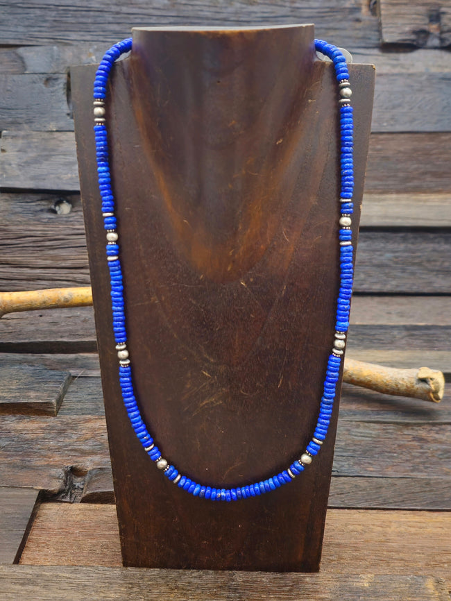 Lapis and Sterling Silver Necklace - 20 in. w/2 in. extender