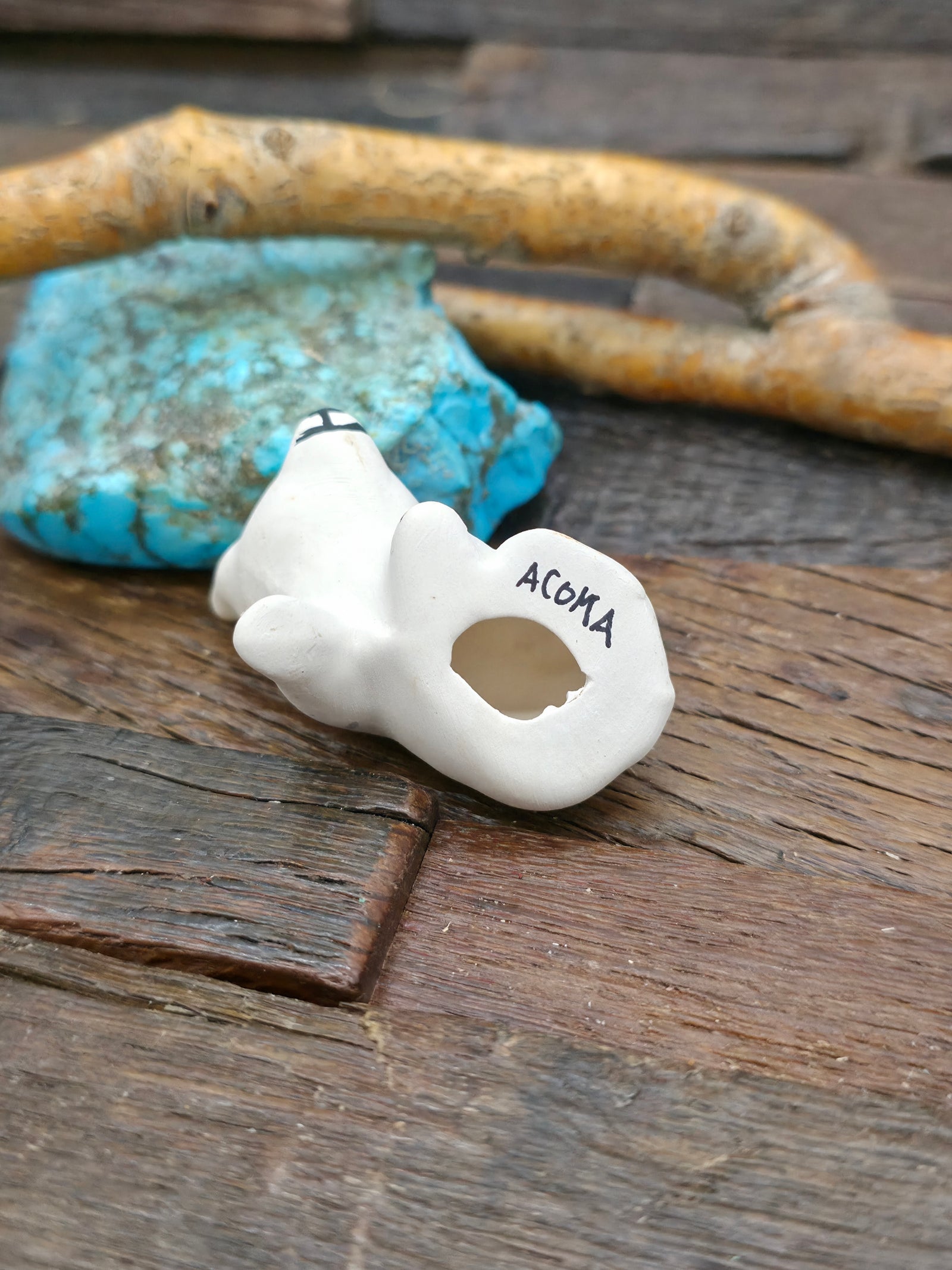 Mini Acoma Piglet with Flower