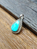 Vintage/Estate Sterling Teardrop Blue Turquoise Mini Pendant