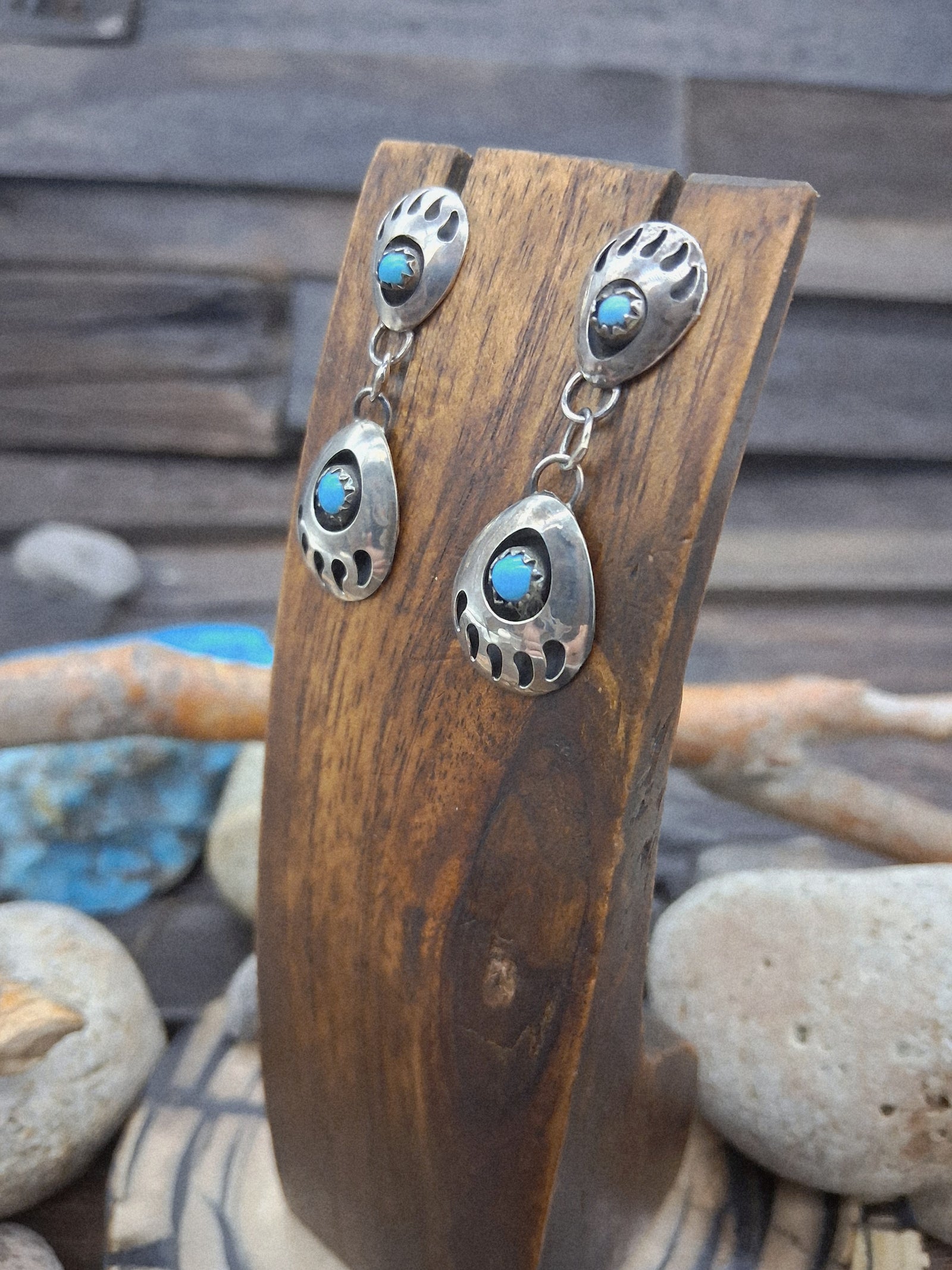 Janice Spencer Larger Lower Bear Paw Shadowbox Earrings